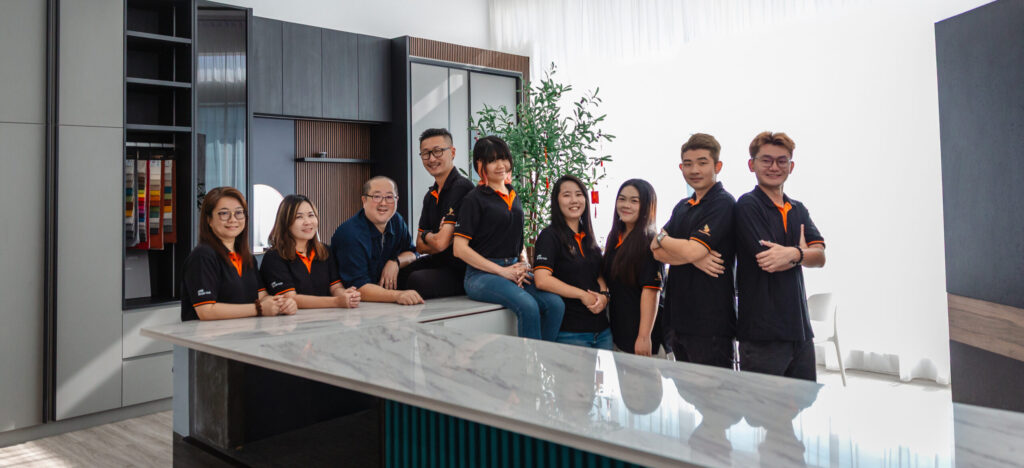 Elpha Metrics Teams in the office showroom